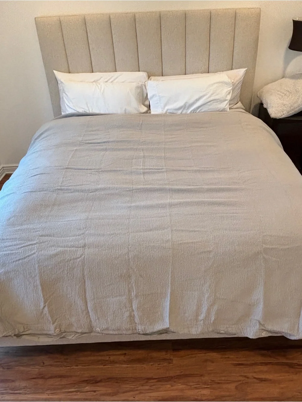 West Elm Organic Cotton King Duvet Cover Platinum Gray